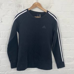 adidas Women's Crew Neck Long Sleeve Striped Pullover Sweaters Blue Size XS